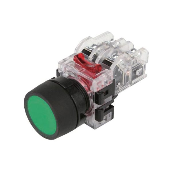 Nút nhấn không đèn viền nhựa màu xanh MRF-TA1G