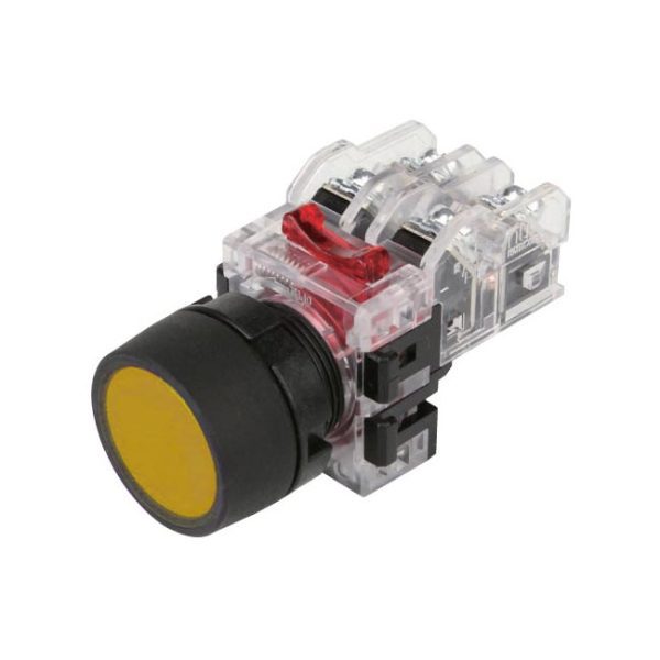 Nút nhấn không đèn viền nhựa màu vàng MRF-TM1Y