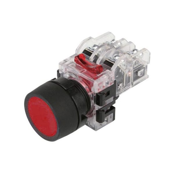 Nút nhấn không đèn viền nhựa màu đỏ MRF-TA1R