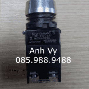 Nút nhấn có đèn màu xanh lá viền nhôm MRX-RM1A0G