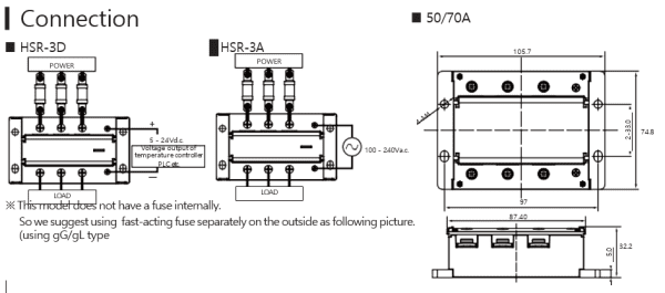 HSR Hanyoung 3 Pha 70A HSR-3D70LZN (Thay Thế HSR-3D702Z) - Ảnh 3