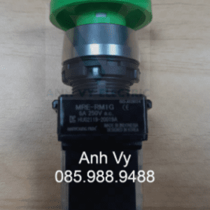 Công tắc khẩn Hanyoung MRE-RM1G phi 22 viền nhôm màu xanh lá